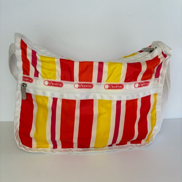LeSportSac Striped Crossbody Bag with Pouch (note flaws) - Picture 3 of 8